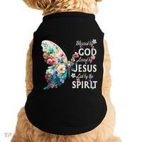 Blessed By God Loved By Jesus Floral Butterfly Christian Doggie Tank thumb 0
