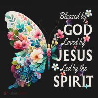 Blessed By God Loved By Jesus Floral Butterfly Christian Apron thumb 3