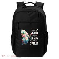 Blessed By God Loved By Jesus Floral Butterfly Christian Backpack thumb 0