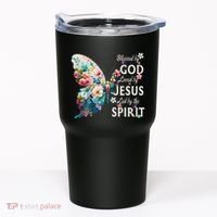 Blessed By God Loved By Jesus Floral Butterfly Christian Tumbler thumb 0