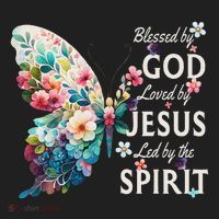 Blessed By God Loved By Jesus Floral Butterfly Christian Hat thumb 2