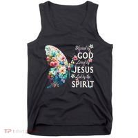 Blessed By God Loved By Jesus Floral Butterfly Christian Tank Top thumb 0