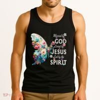 Blessed By God Loved By Jesus Floral Butterfly Christian Tank Top thumb 3