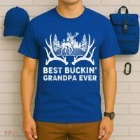 Best Buckin Grandpa Ever Deer Hunting Fathers Day Gift T-Shirt thumb 6