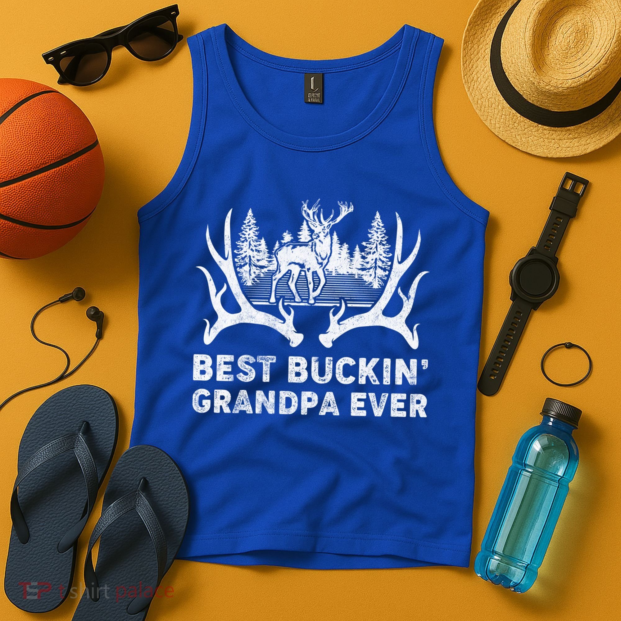 Best Buckin Grandpa Ever Deer Hunting Fathers Day Gift Tank Top