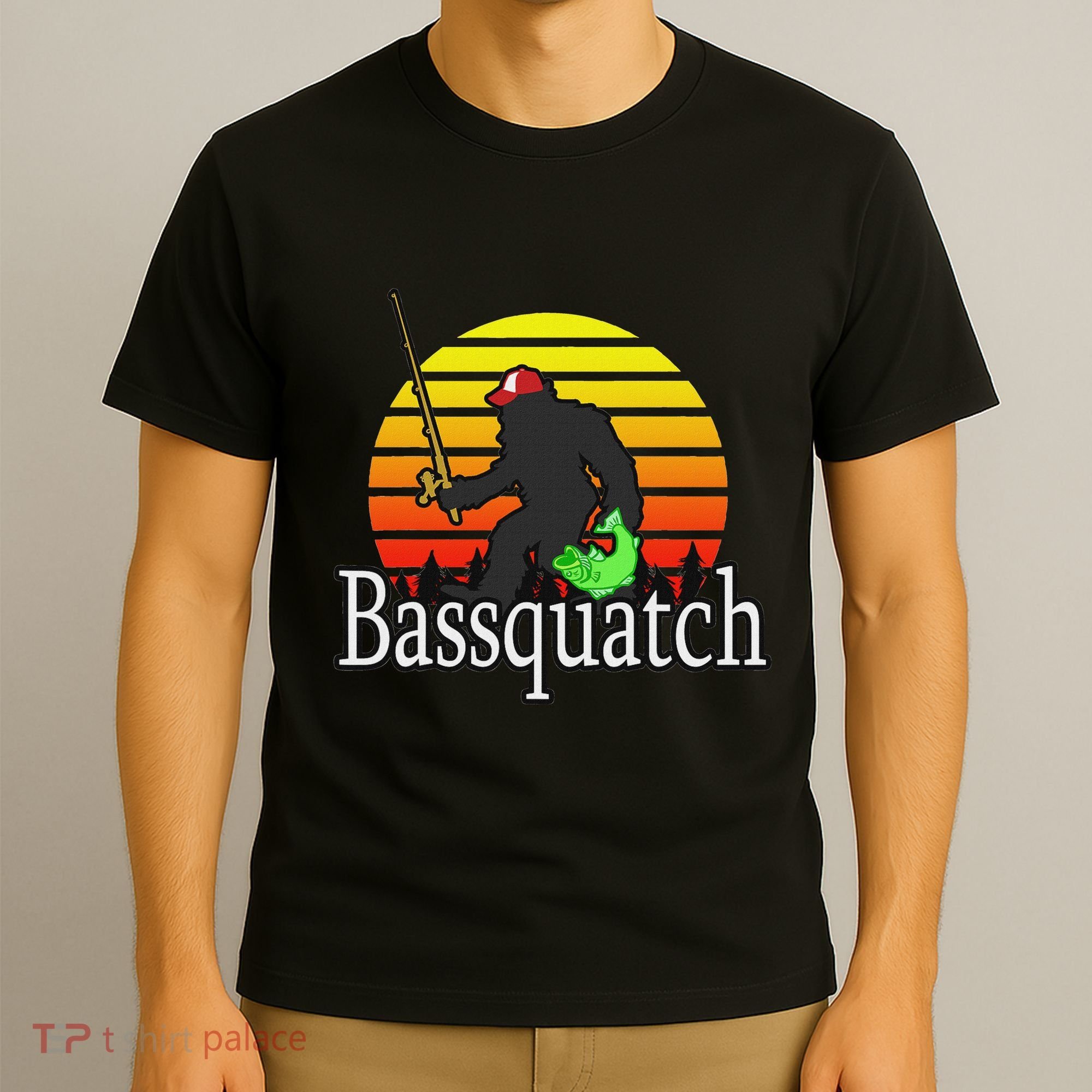 Bassquatch Bigfoot Gifts For Fishing Sasquatch T-Shirt
