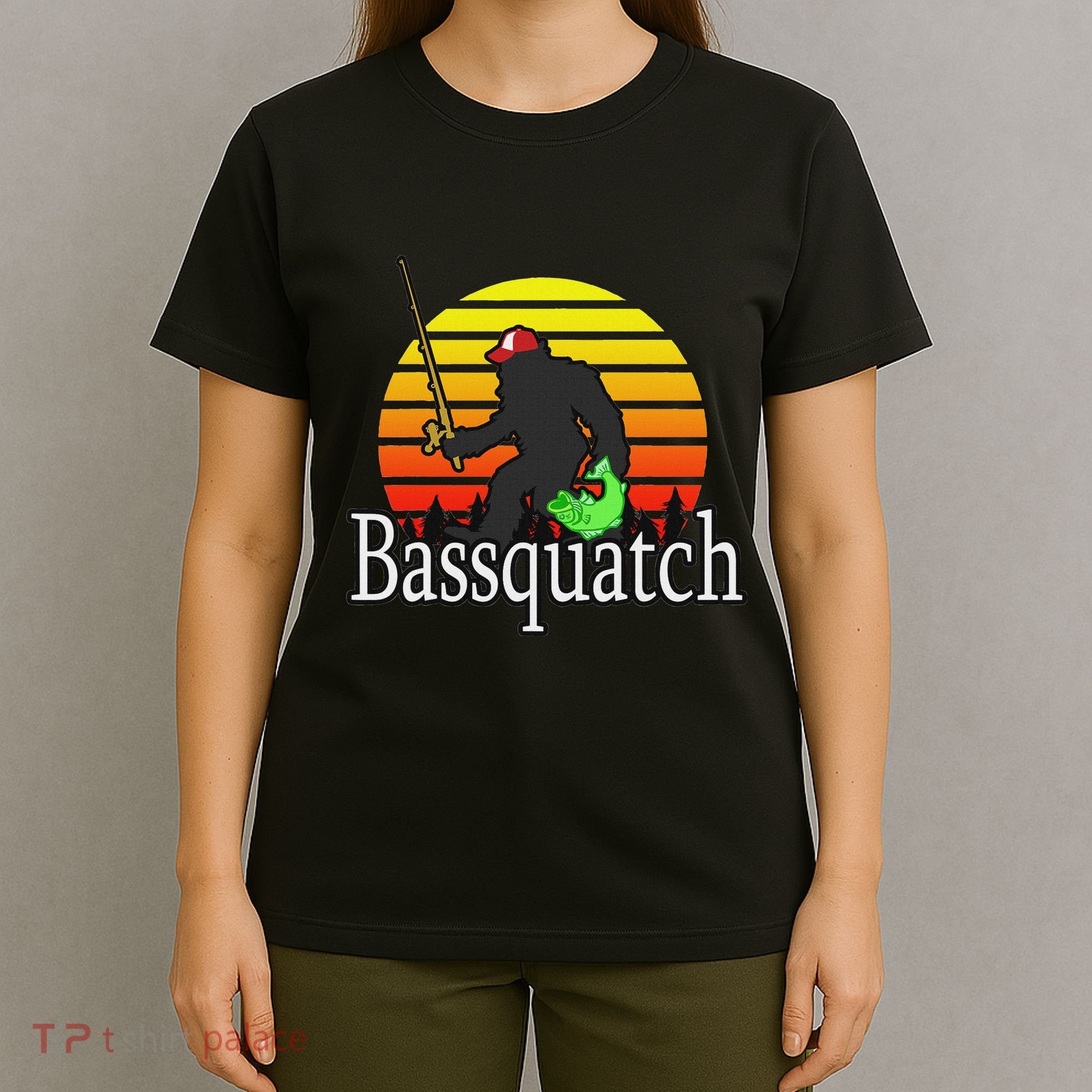 Bassquatch Bigfoot Gifts For Fishing Sasquatch T-Shirt