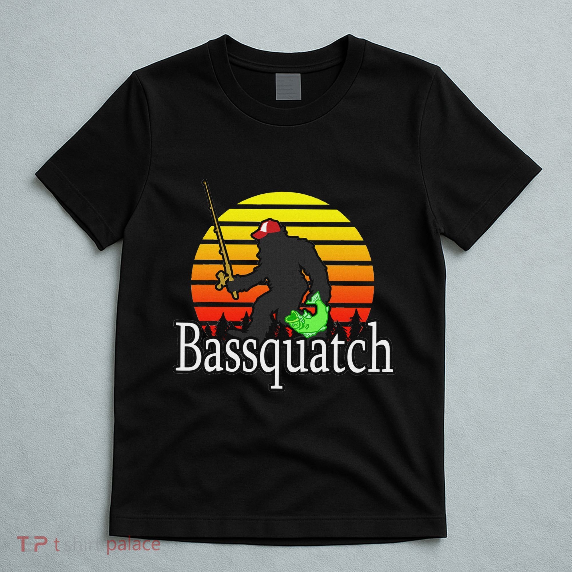 Bassquatch Bigfoot Gifts For Fishing Sasquatch T-Shirt