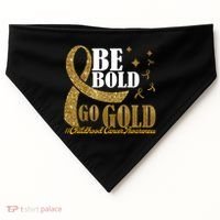 Be Bold Go Gold Childhood Cancer Awareness USA-Made Doggie Bandana thumb 0