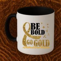 Be Bold Go Gold Childhood Cancer Awareness Coffee Mug thumb 2