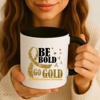 Be Bold Go Gold Childhood Cancer Awareness Coffee Mug thumb 3