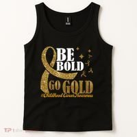 Be Bold Go Gold Childhood Cancer Awareness Tank Top thumb 2