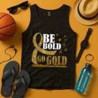 Be Bold Go Gold Childhood Cancer Awareness Tank Top thumb 4