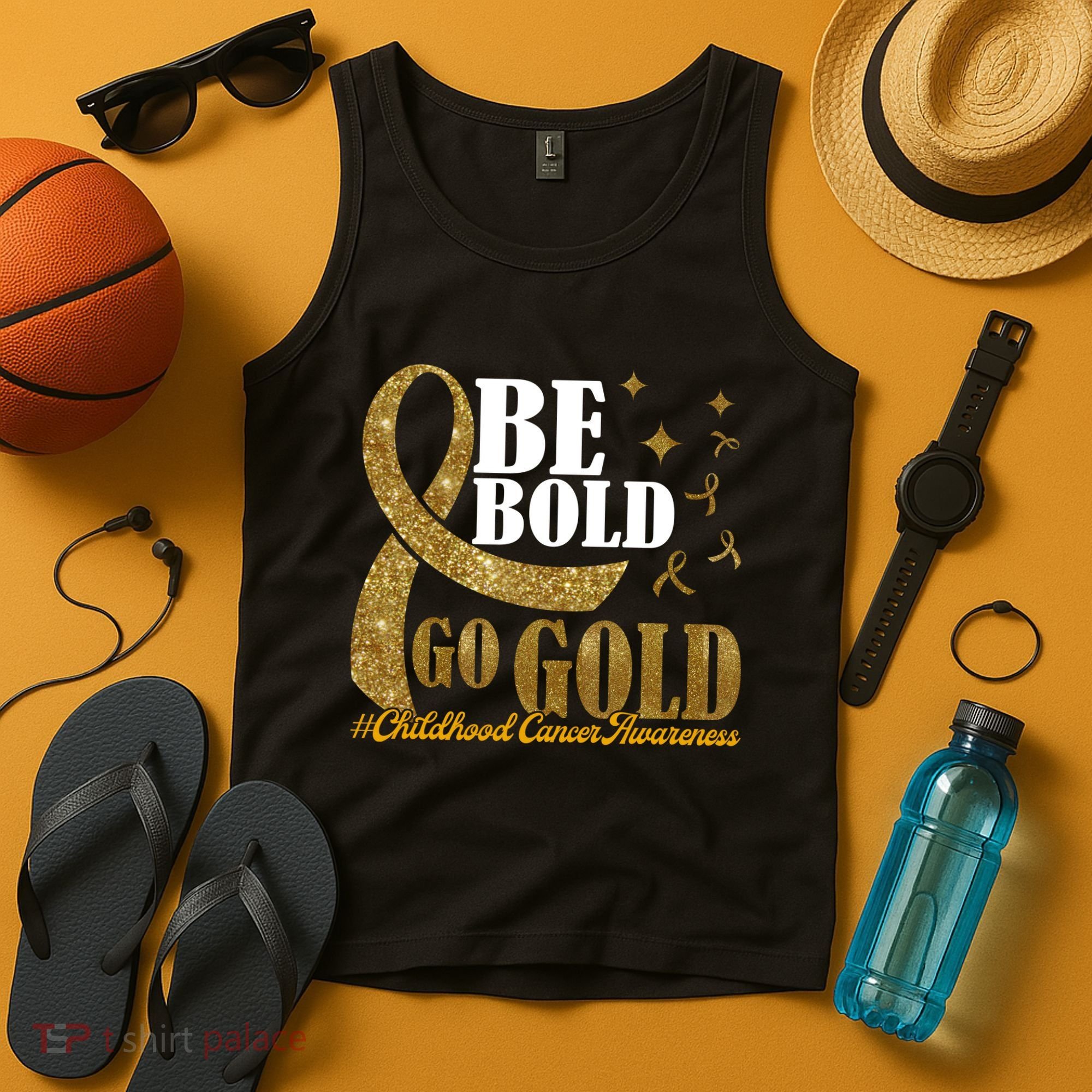 Be Bold Go Gold Childhood Cancer Awareness Tank Top