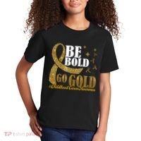 Be Bold Go Gold Childhood Cancer Awareness Kids T-Shirt thumb 2