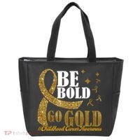 Be Bold Go Gold Childhood Cancer Awareness Tote Bag thumb 0