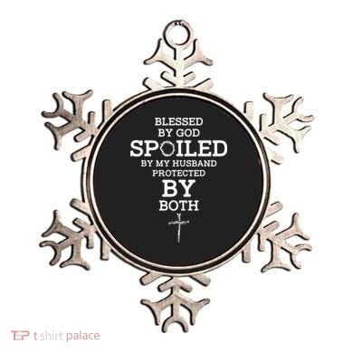 Blessed By God Spoiled By My Husband Protected By Both Funny Ornament