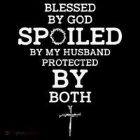 Blessed By God Spoiled By My Husband Protected By Both Funny Ornament thumb 1