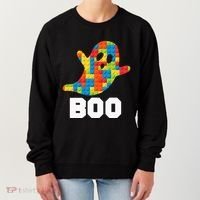 Building Blocks Ghost Boo Master Builder Halloween Costume Women's Sweatshirt thumb 0