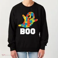 Building Blocks Ghost Boo Master Builder Halloween Costume Women's Sweatshirt thumb 0