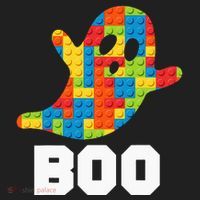 Building Blocks Ghost Boo Master Builder Halloween Costume Women's Sweatshirt thumb 2