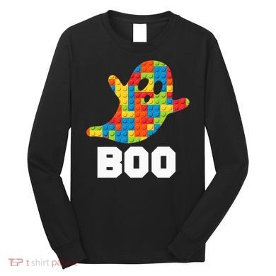 Building Blocks Ghost Boo Master Builder Halloween Costume Long Sleeve Shirt