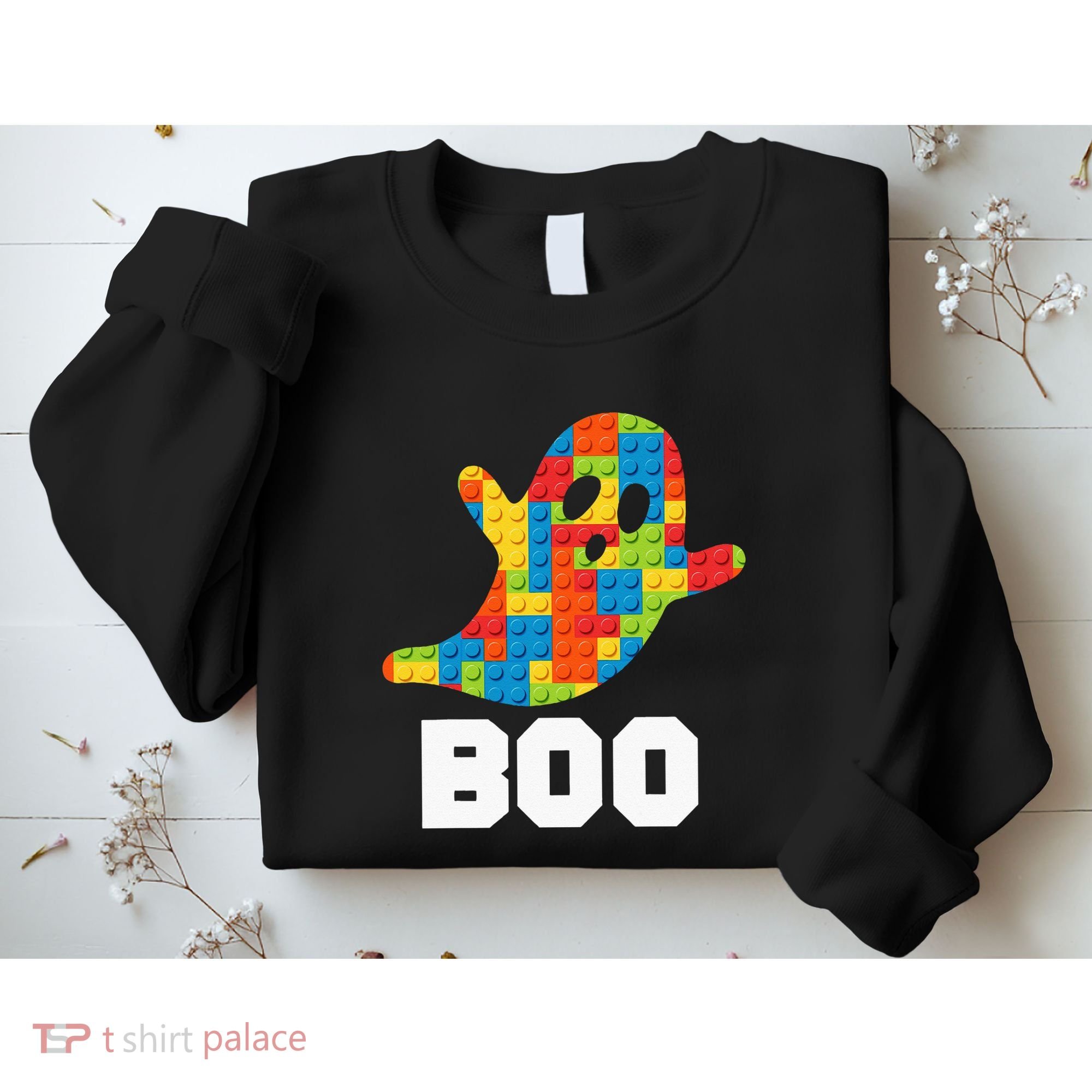 Building Blocks Ghost Boo Master Builder Halloween Costume Sweatshirt