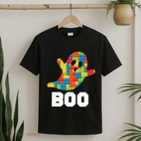 Building Blocks Ghost Boo Master Builder Halloween Costume T-Shirt thumb 2