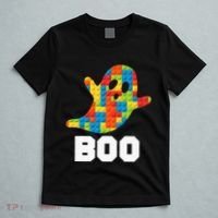 Building Blocks Ghost Boo Master Builder Halloween Costume T-Shirt thumb 5