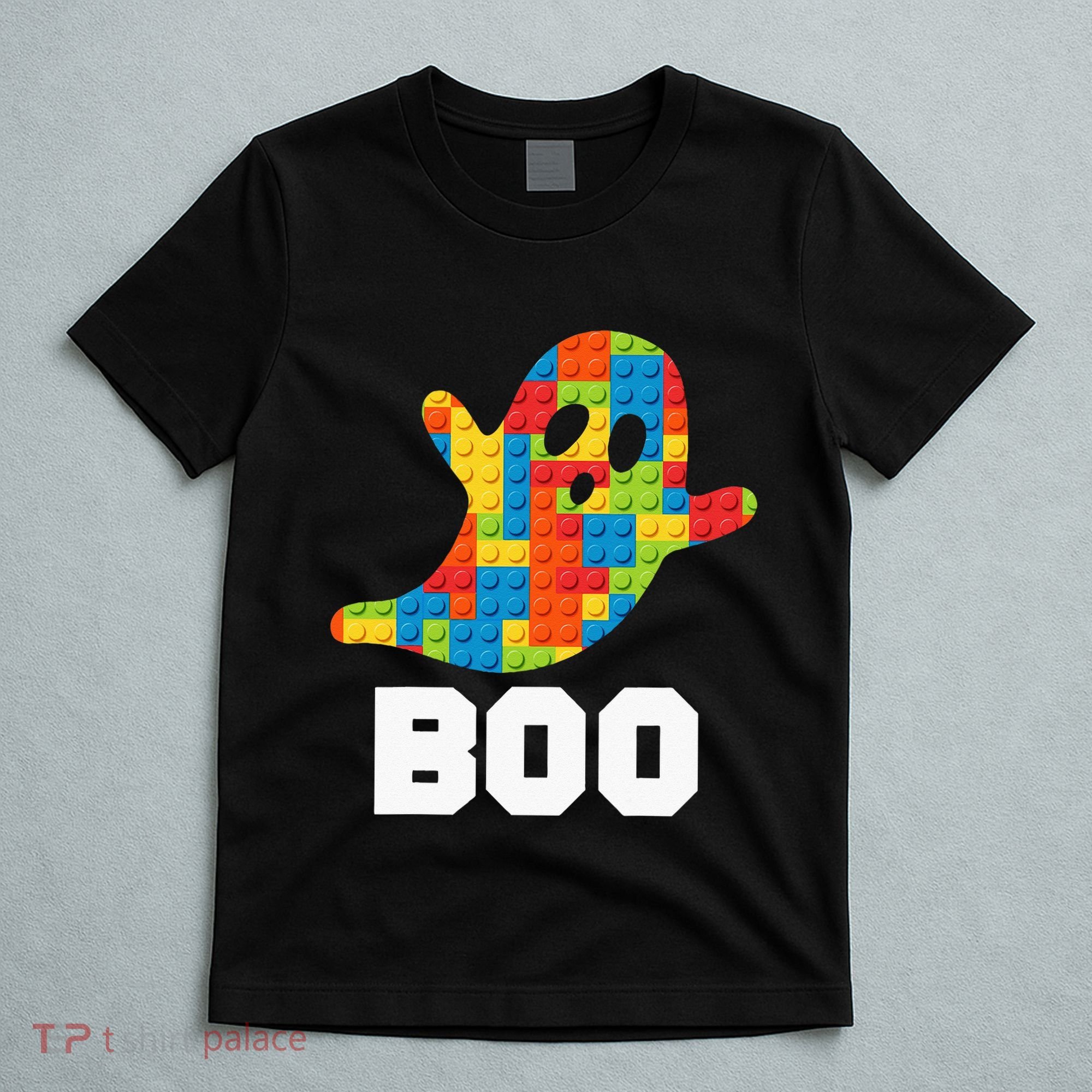 Building Blocks Ghost Boo Master Builder Halloween Costume T-Shirt