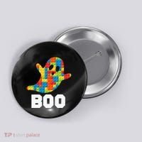 Building Blocks Ghost Boo Master Builder Halloween Costume Button thumb 0