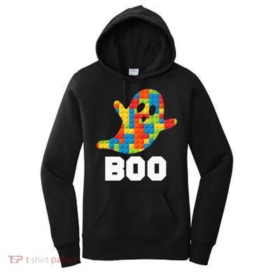 Building Blocks Ghost Boo Master Builder Halloween Costume Women's Hoodie