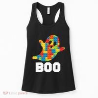 Building Blocks Ghost Boo Master Builder Halloween Costume Women's Tank Top thumb 0