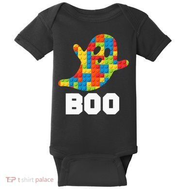 Building Blocks Ghost Boo Master Builder Halloween Costume Baby Bodysuit
