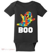 Building Blocks Ghost Boo Master Builder Halloween Costume Baby Bodysuit thumb 0