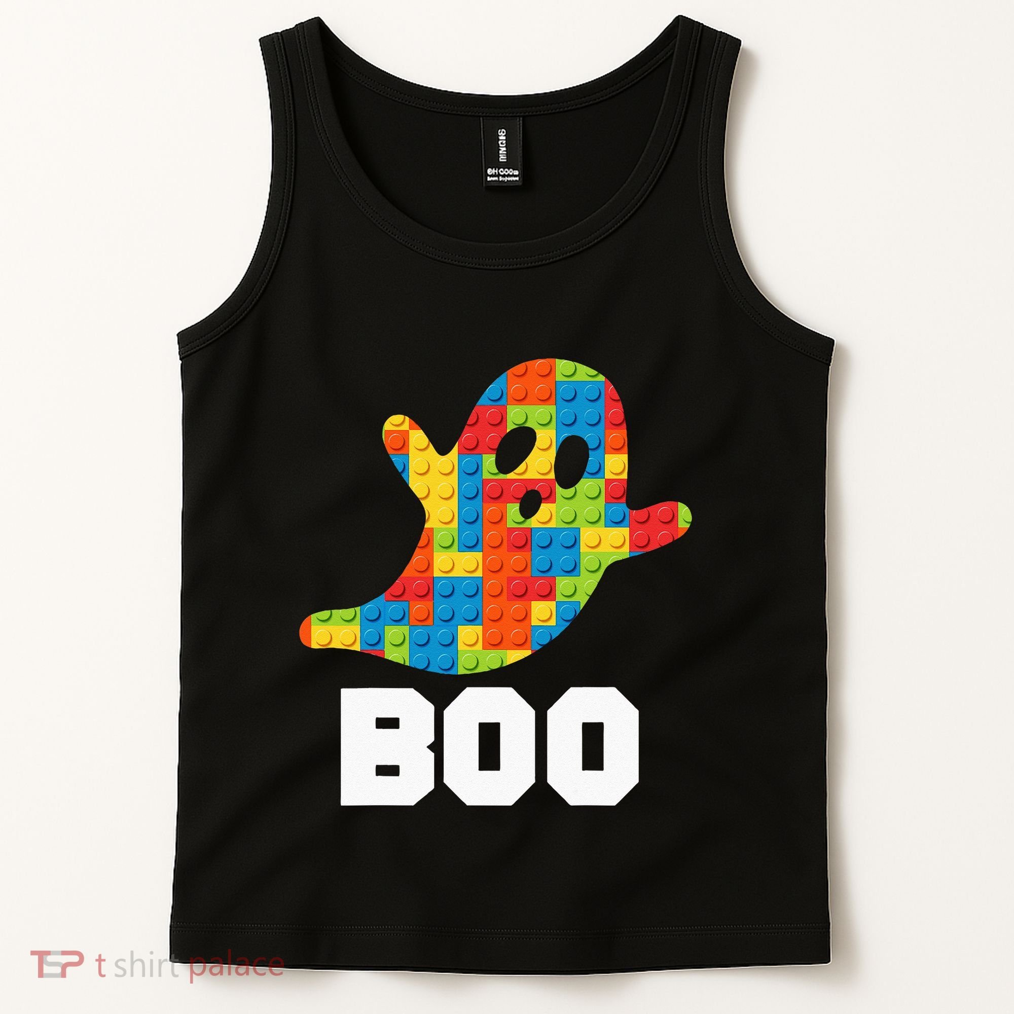 Building Blocks Ghost Boo Master Builder Halloween Costume Tank Top