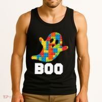 Building Blocks Ghost Boo Master Builder Halloween Costume Tank Top thumb 3