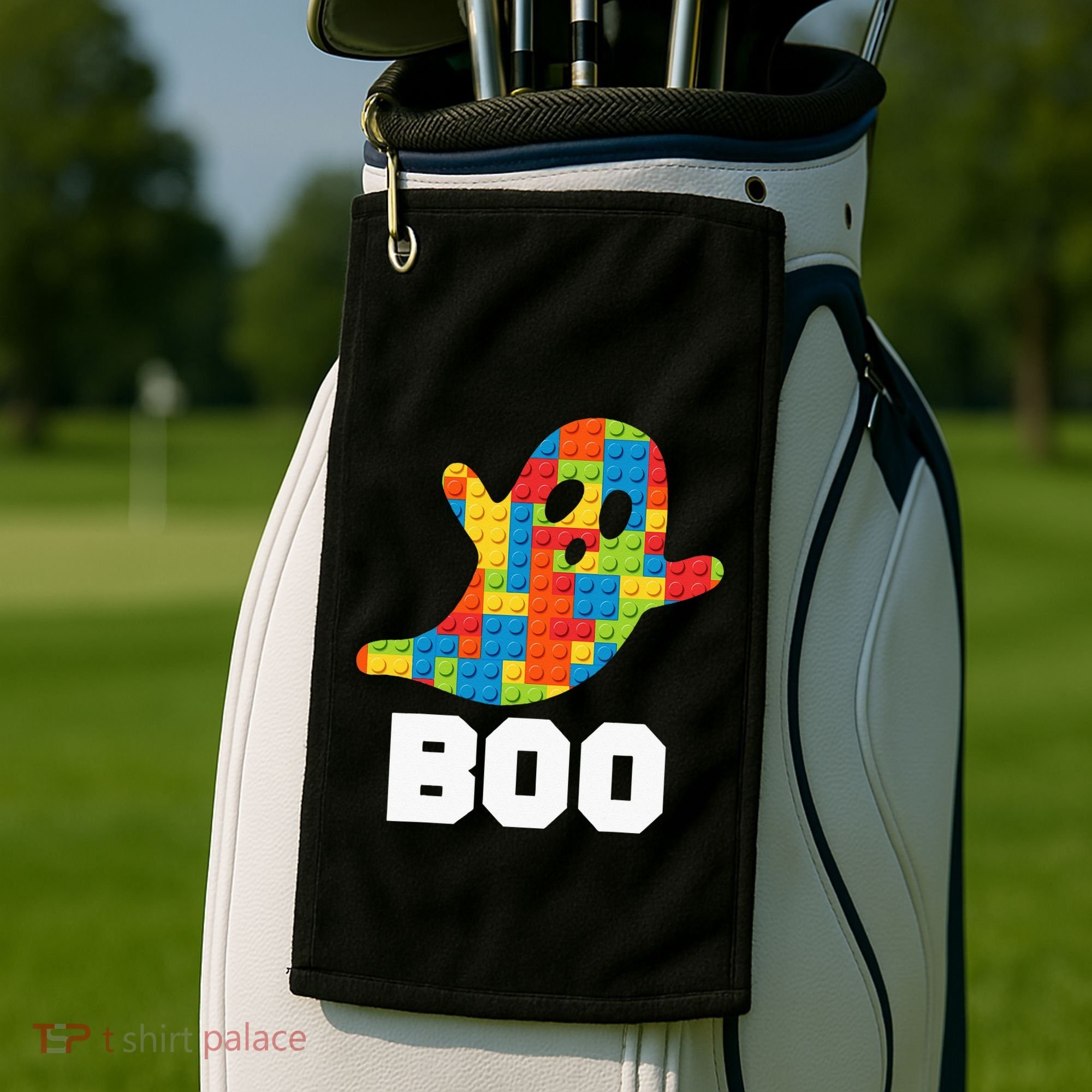 Building Blocks Ghost Boo Master Builder Halloween Costume Golf Towel