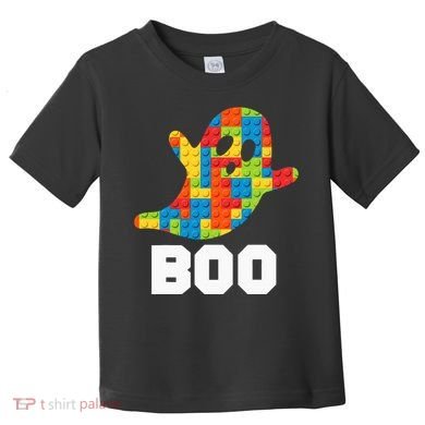 Building Blocks Ghost Boo Master Builder Halloween Costume Toddler T-Shirt