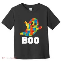 Building Blocks Ghost Boo Master Builder Halloween Costume Toddler T-Shirt thumb 0