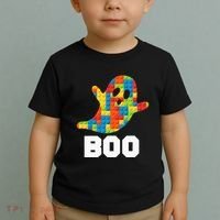Building Blocks Ghost Boo Master Builder Halloween Costume Toddler T-Shirt thumb 2