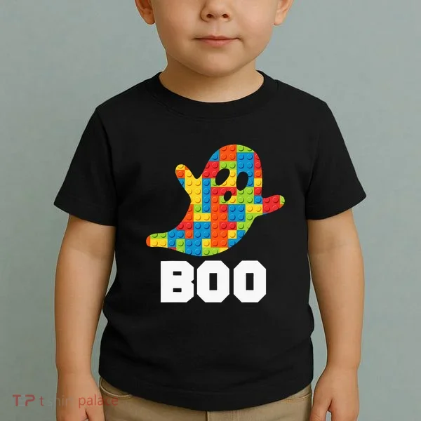 Building Blocks Ghost Boo Master Builder Halloween Costume Toddler T-Shirt
