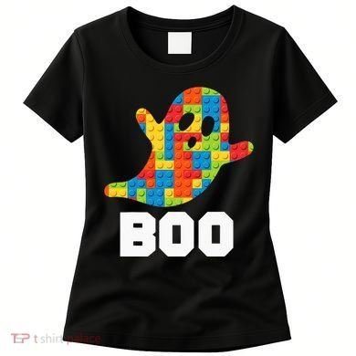Building Blocks Ghost Boo Master Builder Halloween Costume Women's T-Shirt