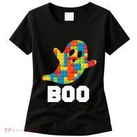 Building Blocks Ghost Boo Master Builder Halloween Costume Women's T-Shirt thumb 0