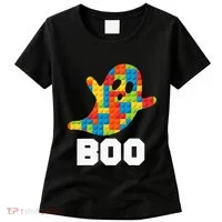 Building Blocks Ghost Boo Master Builder Halloween Costume Women's T-Shirt thumb 0