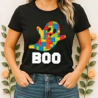 Building Blocks Ghost Boo Master Builder Halloween Costume Women's T-Shirt thumb 2