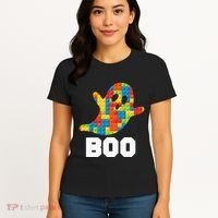 Building Blocks Ghost Boo Master Builder Halloween Costume Women's T-Shirt thumb 4