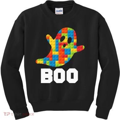Building Blocks Ghost Boo Master Builder Halloween Costume Kids Sweatshirt