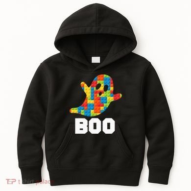 Building Blocks Ghost Boo Master Builder Halloween Costume Kids Hoodie