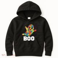 Building Blocks Ghost Boo Master Builder Halloween Costume Kids Hoodie thumb 0
